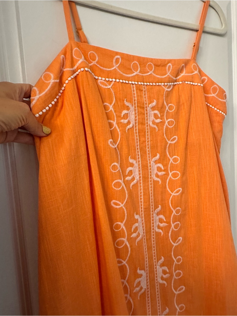 Lilly Pulitzer Orange Sleeveless Embroidered Dress - Picture 4 of 8